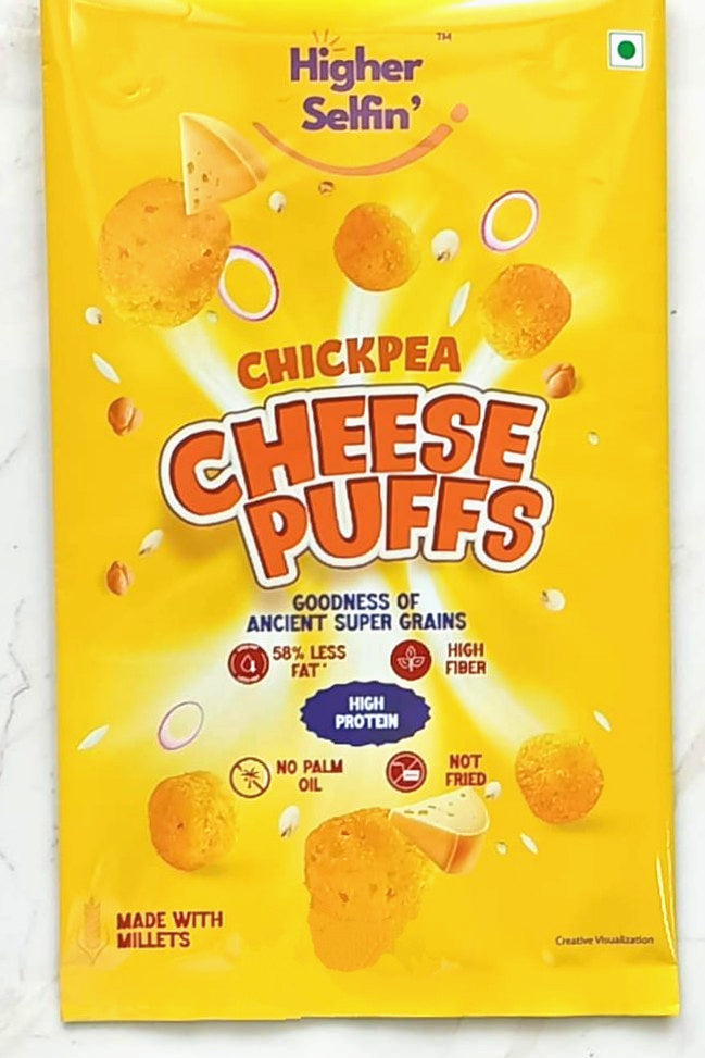 Higher Selfin' Multigrain Cheese Puffs I Pack of 6 I High Protein, High Fiber, Lesser Fat, Not Fried, No Palm Oil